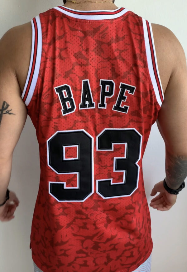 Camiseta Regata NBA Chicago Bulls Michell & Ness Bape 93 Vermelha - Imagem 7