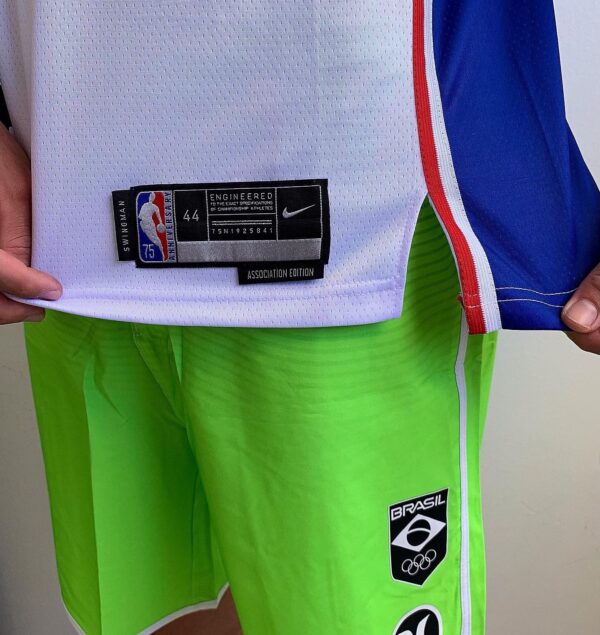 Camiseta Regata NBA Philadelphia 76ers James Harden 1 Associate Edition Branca 2022 Nike - Imagem 7