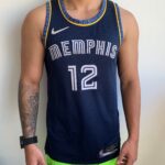 Camiseta Regata Basquete NBA Memphis Grizzlies Ja Morant 12 City Edition Azul Escura 2022 Nike