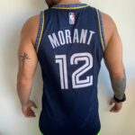 Camiseta Regata Basquete NBA Memphis Grizzlies Ja Morant 12 City Edition Azul Escura 2022 Nike - Imagem 5