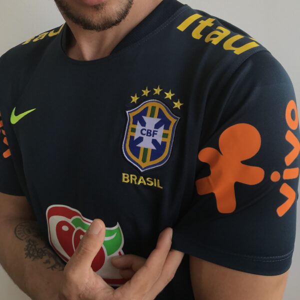 Camisa Seleção Brasil Treino Azul Petróleo 2022 Nike - Imagem 6