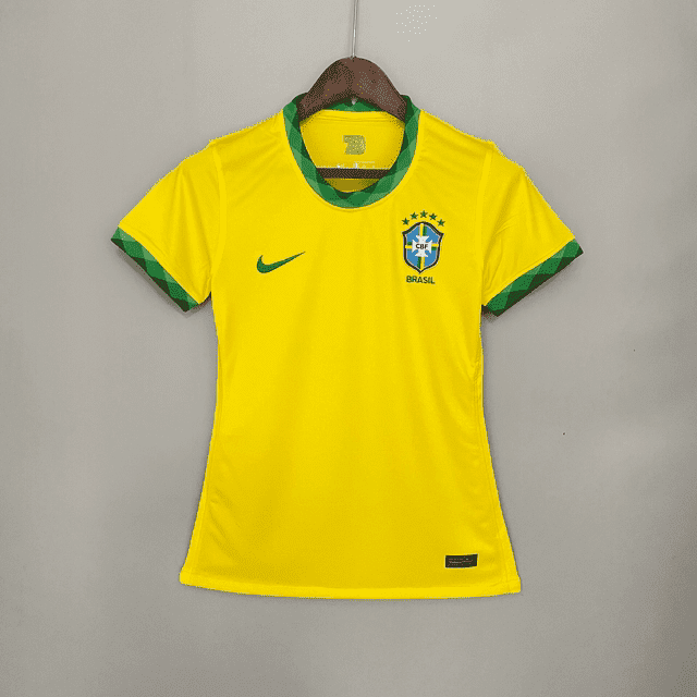 .egnke. Camisa Seleção Brasil Home Amarela Feminina 2022 Nike - Imagem 1