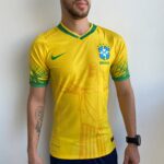 Camisa Brasil Fan Concept Edition Cristo Redentor Amarela Versão Jogador 2022 Nike