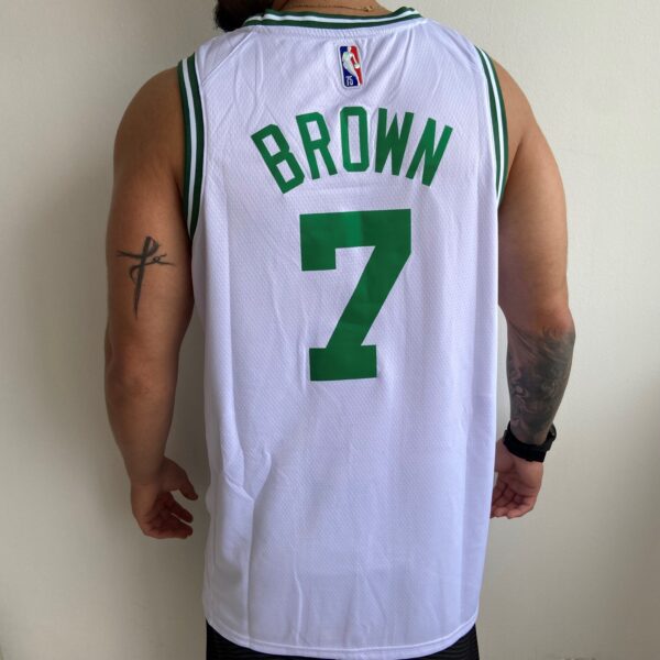 Camiseta Regata Basquete NBA Boston Celtics 7 Jaylen Brown Association Edition Branca 2022 Nike - Imagem 5