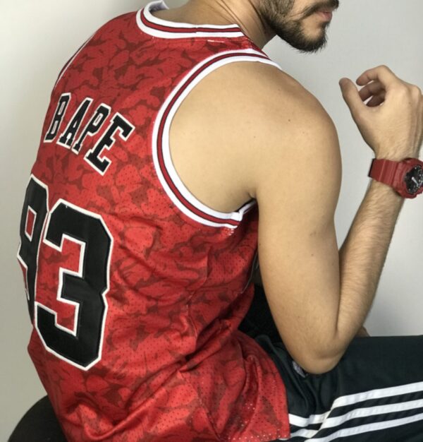 Camiseta Regata NBA Chicago Bulls Michell & Ness Bape 93 Vermelha - Imagem 10