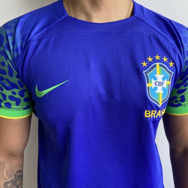 Camisa Brasil Seleção Brasileira Away Azul Torcedor Copa do Mundo Catar 2022 Nike - Imagem 3