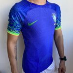 Camisa Brasil Seleção Brasileira Away Azul Jogador Copa do Mundo Catar 2023 Nike - Imagem 6
