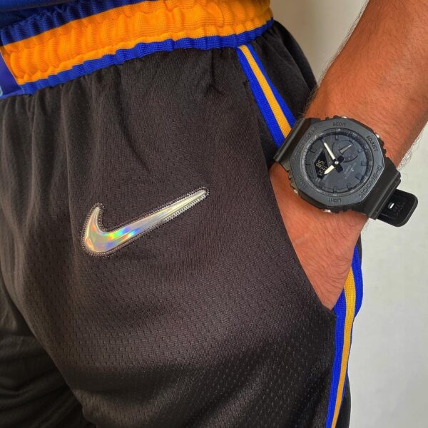 Short Bermuda Basquete NBA Golden State Warriors City Edition Preta 2022 Nike - Imagem 6