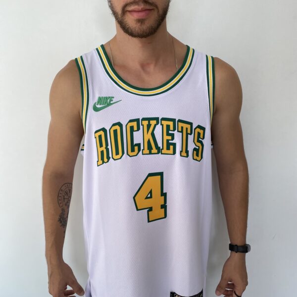 Camiseta Regata Basquete NBA Swingman Houston Rockets Green 4 Branca Classic Edition 2023 Nike - Imagem 2