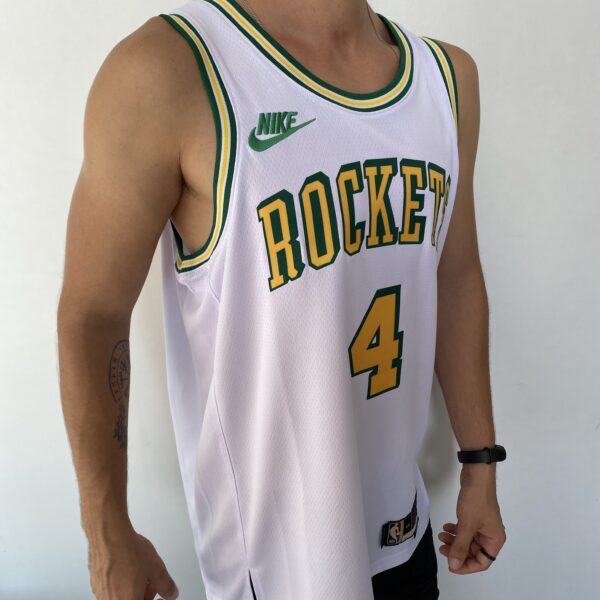 Camiseta Regata Basquete NBA Swingman Houston Rockets Green 4 Branca Classic Edition 2023 Nike - Imagem 8