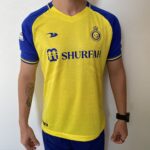 Camisa Al Nassr Home Versão Jogador Cristiano Ronaldo 7 CR7 2023 Duneus Amarela - Imagem 6