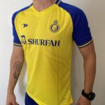 Camisa Al Nassr Home Versão Jogador Cristiano Ronaldo 7 CR7 2023 Duneus Amarela - Imagem 7