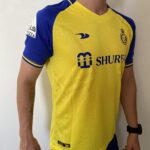 Camisa Al Nassr Home Versão Jogador Cristiano Ronaldo 7 CR7 2023 Duneus Amarela - Imagem 8