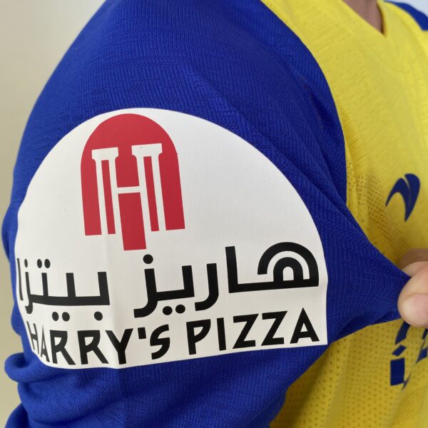 Camisa Al Nassr Home Versão Jogador Cristiano Ronaldo 7 CR7 2023 Duneus Amarela - Imagem 14