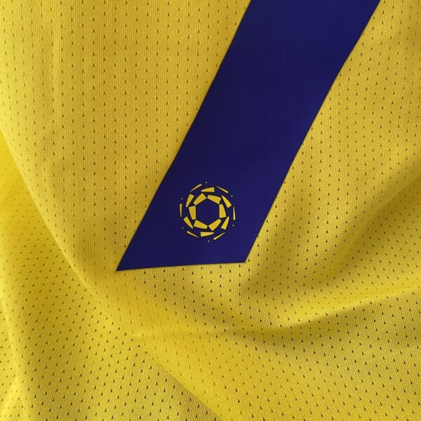 Camisa Al Nassr Home Versão Jogador Cristiano Ronaldo 7 CR7 2023 Duneus Amarela - Imagem 17