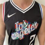 Camiseta Regata NBA Los Angeles Clippers Kawhi Leonard 2 City Edition 2023 Preta Colorida Nike - Imagem 6