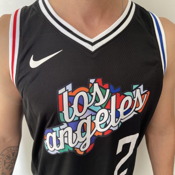 Camiseta Regata NBA Los Angeles Clippers Kawhi Leonard 2 City Edition 2023 Preta Colorida Nike - Imagem 6