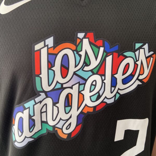 Camiseta Regata NBA Los Angeles Clippers Kawhi Leonard 2 City Edition 2023 Preta Colorida Nike - Imagem 7