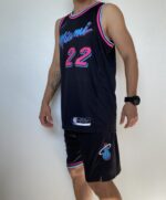 Kit Conjunto Camiseta Regata e Bermuda Short Basquete NBA Miami Heat City Edition 2021 Nike