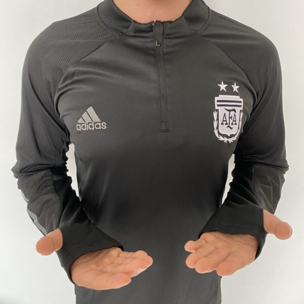 Casaco Jaqueta Blusão Treino Seleção Argentina 2024 Preto Adidas - Imagem 9