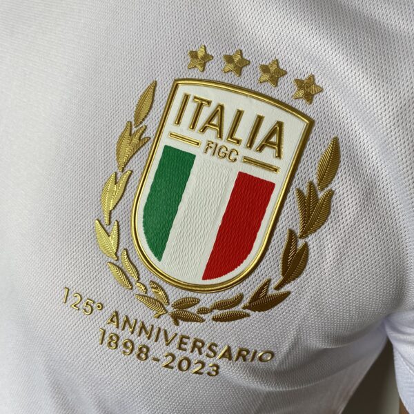 Camisa Seleção Itália Comemorativa 125 Anos 2023 Branca Dourada Adidas - Imagem 3