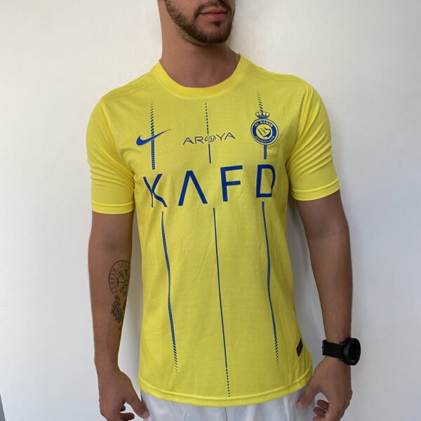 Camisa Al Nassr Home Versão Jogador Amarela 23/2024 Nike - Imagem 2