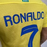 Camisa Al Nassr Home Versão Jogador Cristiano Ronaldo 7 CR7 2024 Nike Amarela - Imagem 23
