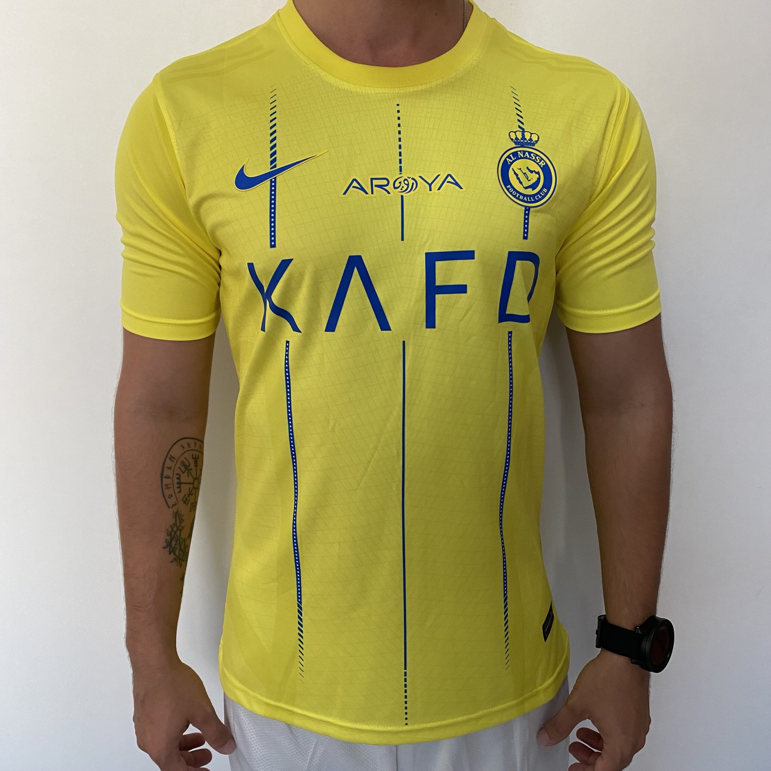 AL NASSR HOME AMARELO JOGADOR CR7 2024 (1) Camisa Al Nassr Home Versão Jogador Amarela 23/2024 Nike - Imagem 1