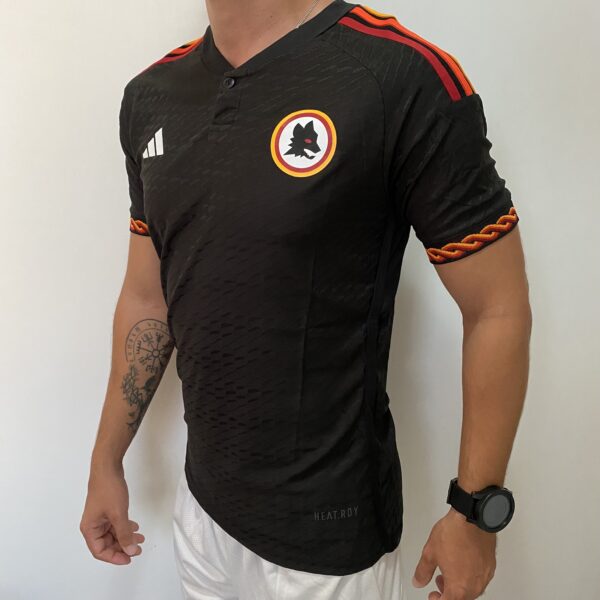 Camisa Roma Third Versão Jogador 2024 Preta Adidas - Imagem 13