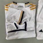 Kit Conjunto Infantil Crianças Camisa e Calção Real Madrid Home 2023 Adidas - Imagem 8