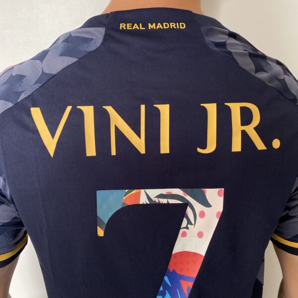 Camisa Real Madrid Away Vini Jr. 7 Versão Torcedor 2024 Adidas Personalização Anime - Imagem 19