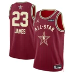 Camiseta Regata Basquete NBA All-Star Game Time Oeste 23 LeBron James Statement Edition Jordan Vermelho 2024 - Imagem 16