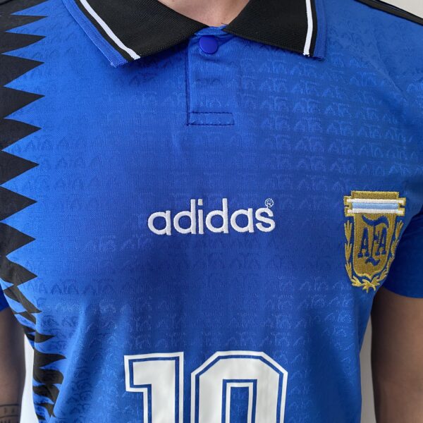 Camisa Retrô Clássica Seleção Argentina - Messi 10 - Azul Marinho Preta Adidas - 1994 - Imagem 4
