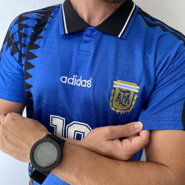 Camisa Retrô Clássica Seleção Argentina - Messi 10 - Azul Marinho Preta Adidas - 1994 - Imagem 11