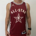 Kit Conjunto Camiseta Regata e Bermuda Short Basquete NBA All-Star Game Time Oeste 23 LeBron James Statement Edition Jordan Vermelho 2024