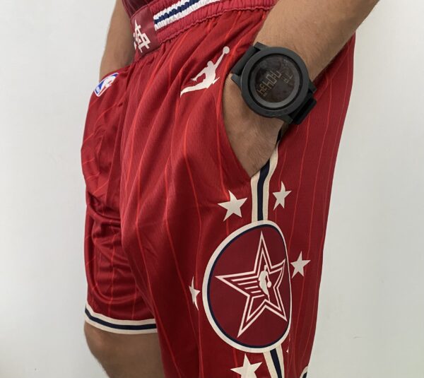 Kit Conjunto Camiseta Regata e Bermuda Short Basquete NBA All-Star Game Time Oeste 23 LeBron James Statement Edition Jordan Vermelho 2024 - Imagem 17
