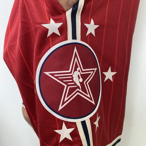 Kit Conjunto Camiseta Regata e Bermuda Short Basquete NBA All-Star Game Time Oeste 23 LeBron James Statement Edition Jordan Vermelho 2024 - Imagem 18