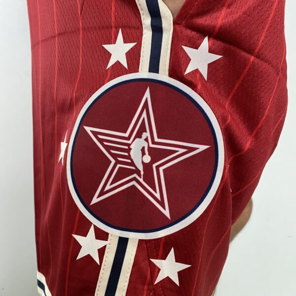 Kit Conjunto Camiseta Regata e Bermuda Short Basquete NBA All-Star Game Time Oeste 23 LeBron James Statement Edition Jordan Vermelho 2024 - Imagem 20