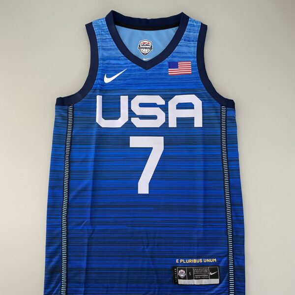 Camiseta Regata Basquete USA EUA Seleção Estados Unidos Durant 7 2020 Nike Azul - Imagem 15