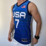 Camiseta Regata Basquete USA EUA Seleção Estados Unidos Durant 7 2020 Nike Azul - Imagem 8