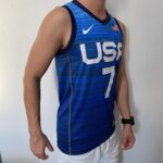 Camiseta Regata Basquete USA EUA Seleção Estados Unidos Durant 7 2020 Nike Azul - Imagem 9