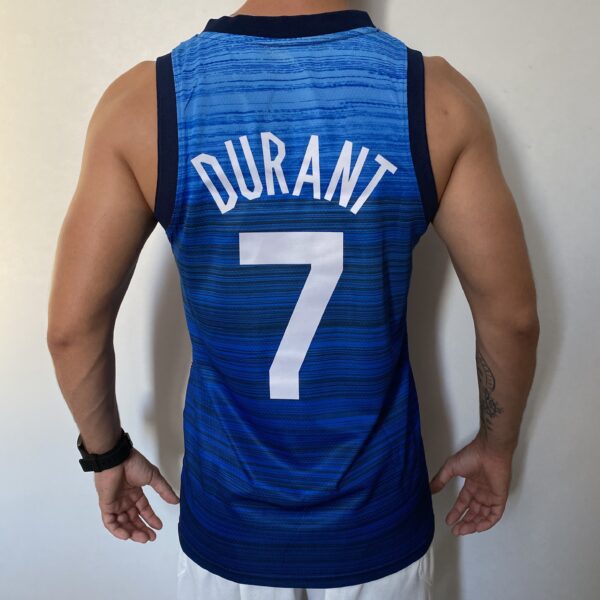 Camiseta Regata Basquete USA EUA Seleção Estados Unidos Durant 7 2020 Nike Azul - Imagem 12