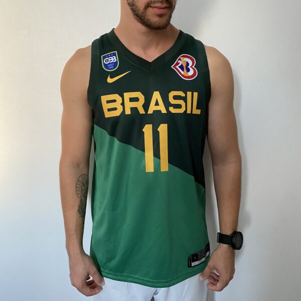 Camiseta Regata Basquete Brasil Gui Santos 11 Verde 2024 Nike - Imagem 2