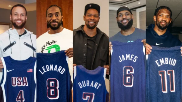 Camiseta Regata Basquete USA EUA Seleção Estados Unidos Olimpíadas Paris 2024 Azul Nike - Imagem 8