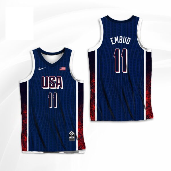 Camiseta Regata Basquete USA EUA Seleção Estados Unidos Olimpíadas Paris 2024 Azul Nike - Imagem 2