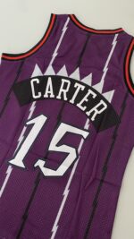 Camiseta Regata NBA Toronto Raptors 15 Carter Mitchell & Ness Roxa 1998/99 - Imagem 18