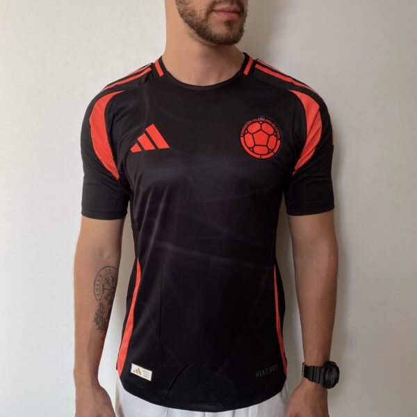 Camisa Seleção Colômbia Away Versão Jogador Copa América 2024/25 Preta Adidas - Imagem 2