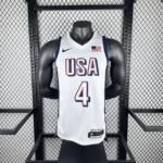 Camiseta Regata Basquete USA EUA Seleção Estados Unidos Jogos Olimpícos Paris 2024 Branca Nike