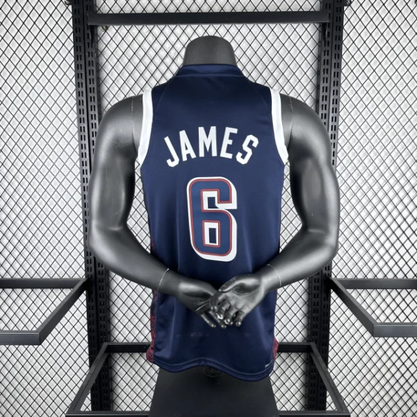 Camiseta Regata Basquete USA EUA Seleção Estados Unidos Olimpíadas Paris 2024 Azul Nike - Imagem 24