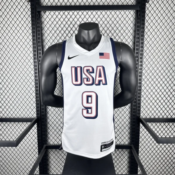 Camiseta Regata Basquete USA EUA Seleção Estados Unidos Jogos Olimpícos Paris 2024 Branca Nike - Imagem 11